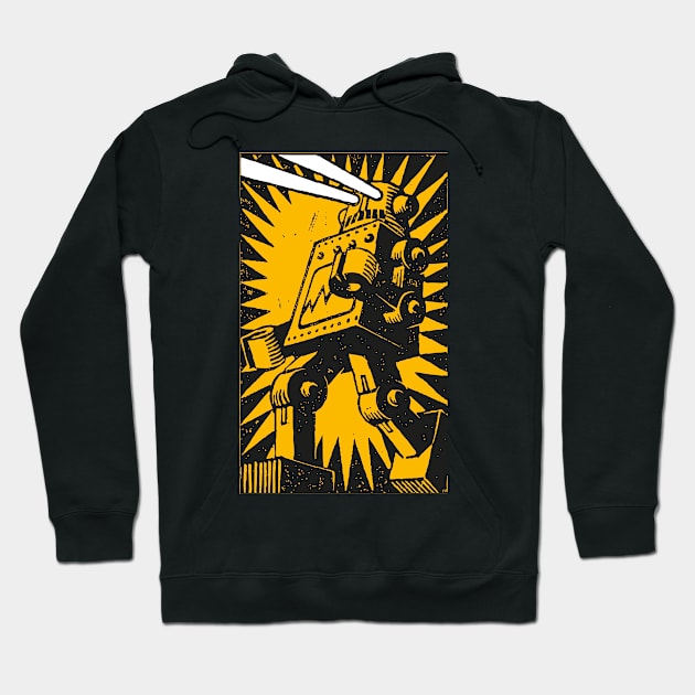 Black Robot Hoodie by WonderWebb